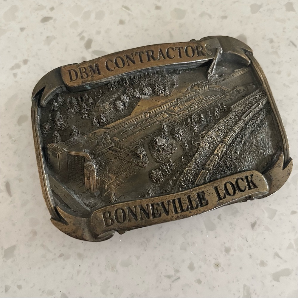 Vintage Ownco Belt Buckle Bonneville Lock DBM Contactors